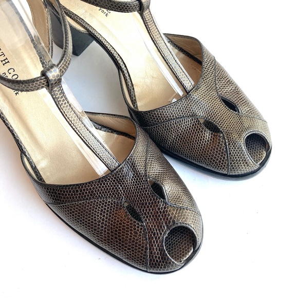 KENNETH COLE New York Leather T Strap Heels sz 8 - Picture 5 of 9